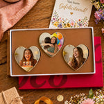 Chocoladeharten met foto, uitvoering eigen ontwerp