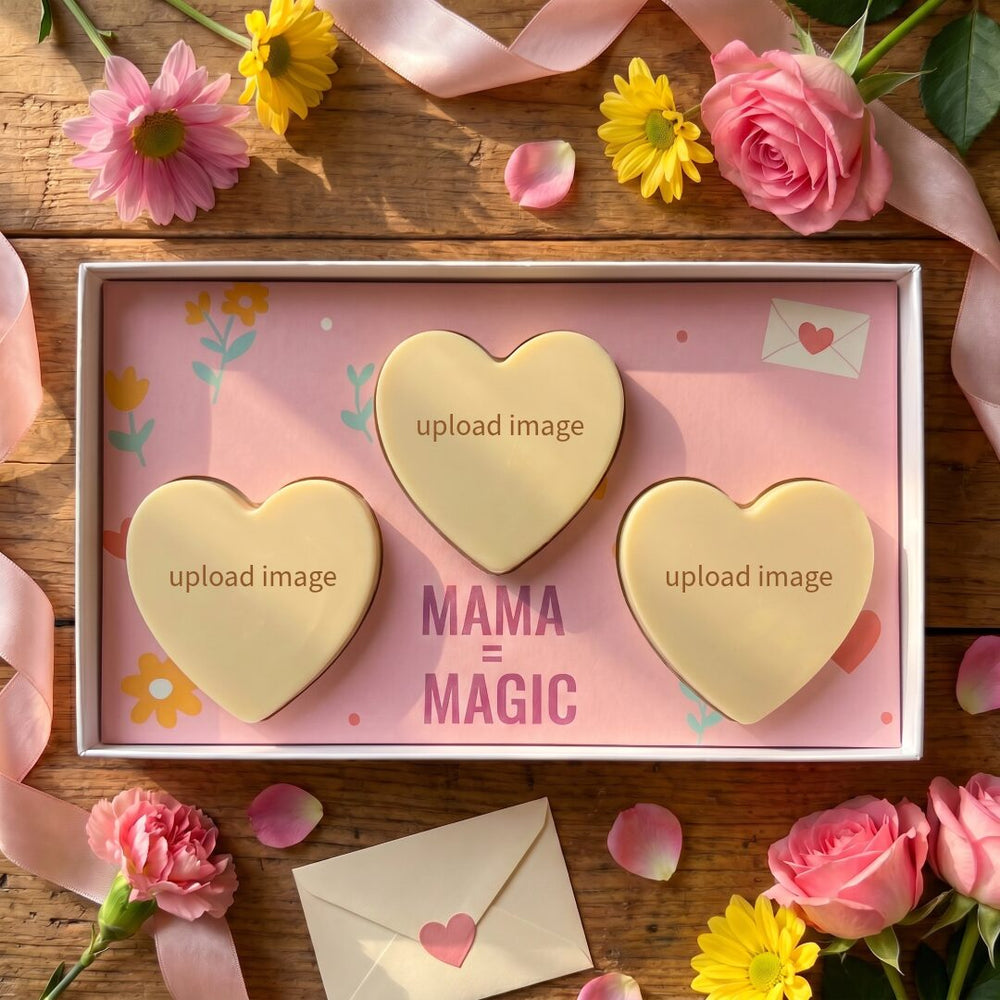 Chocoladeharten met foto, uitvoering mama