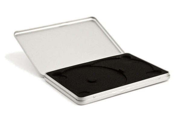MDD 011  DVD blik voor 2 discs – luxe metalen verpakking voor CD’s en DVD’s