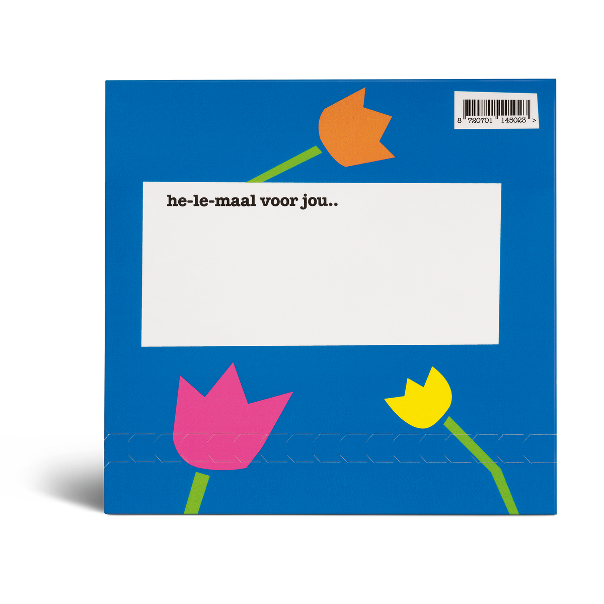 Achterkant van de verpakking van Tony's Chocolonely Duo doosje Bedankt