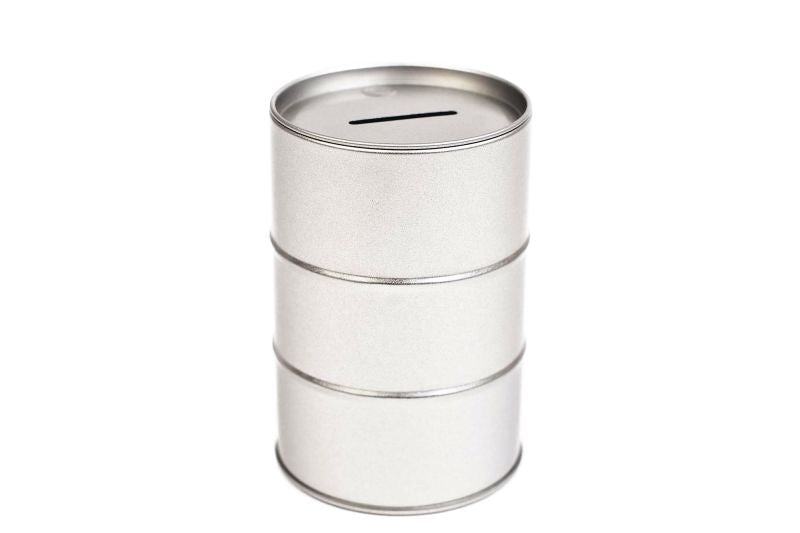 DSR 032 Oil barrel spaarpot Ø72x111 mm – opvallend en functioneel promotieartikel