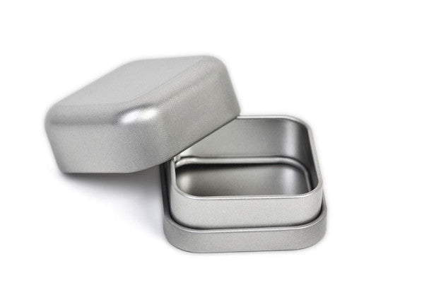 DSQ 030 Kleine vierkante blikdoos met klemdeksel – tinplate verpakking 75 ml