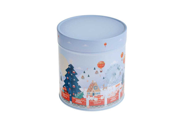 WD 026 Kerst koekblik – rond metalen blik voor gingerbread en kerstgeschenken