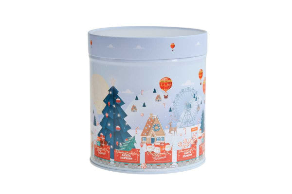 WD 026 Kerst koekblik – rond metalen blik voor gingerbread en kerstgeschenken