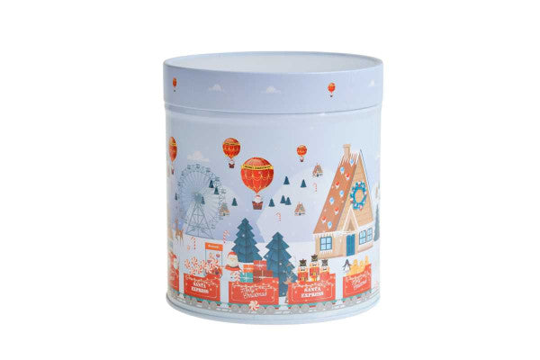 WD 026 Kerst koekblik – rond metalen blik voor gingerbread en kerstgeschenken