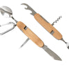 BE 10 Multifunctioneel Bestek – 6-in-1 outdoor bestek met beukenhout