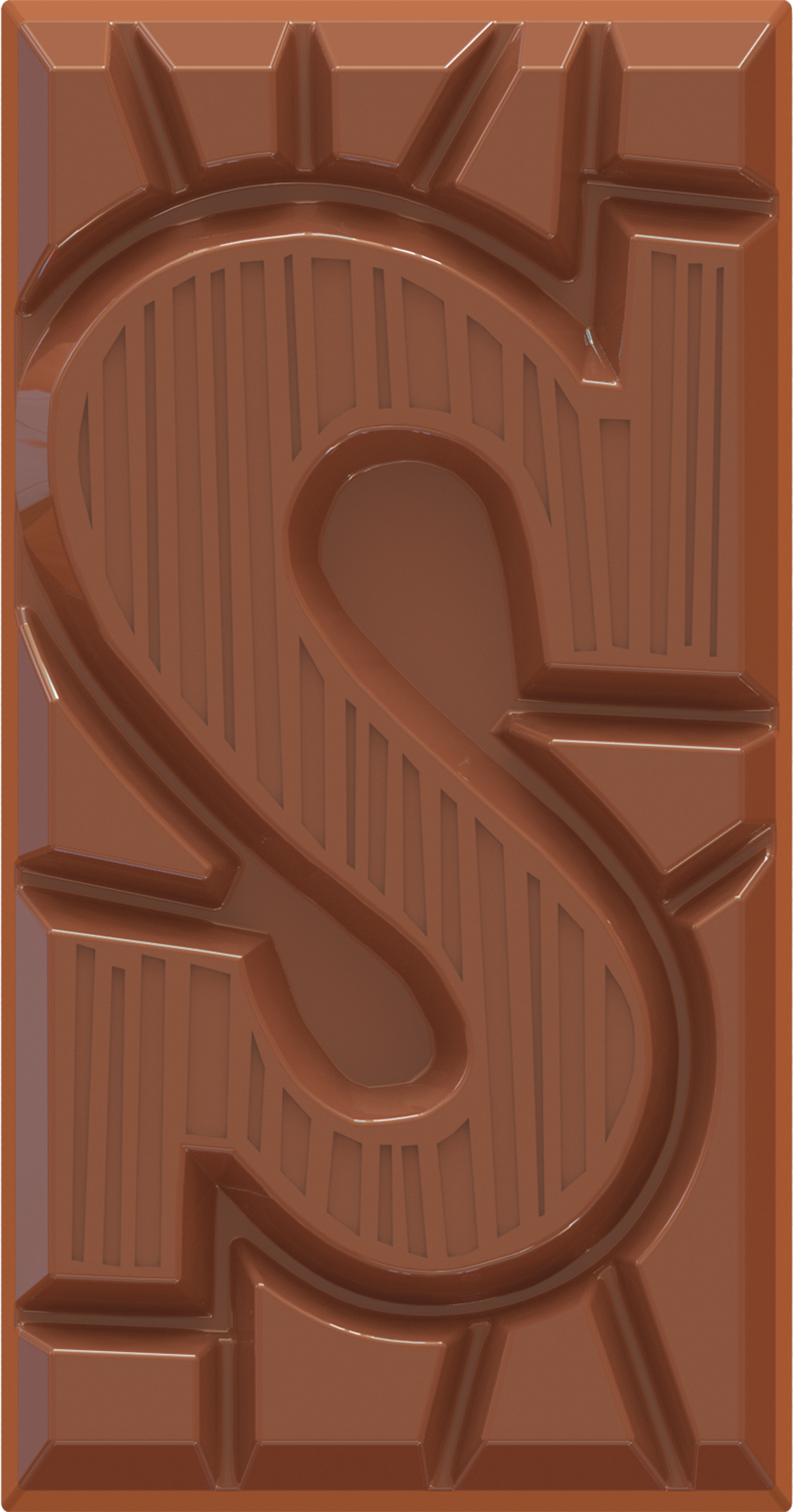 Uitgepakte letterreep S melk van Tony's Chocolonely