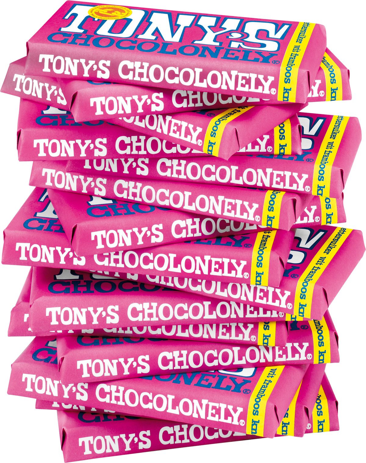 Tony's Chocolonely reep wit framboos knettersuiker