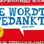Tony's Chocolonely cadeaureep Je wordt bedankt, voorkant van de verpakking