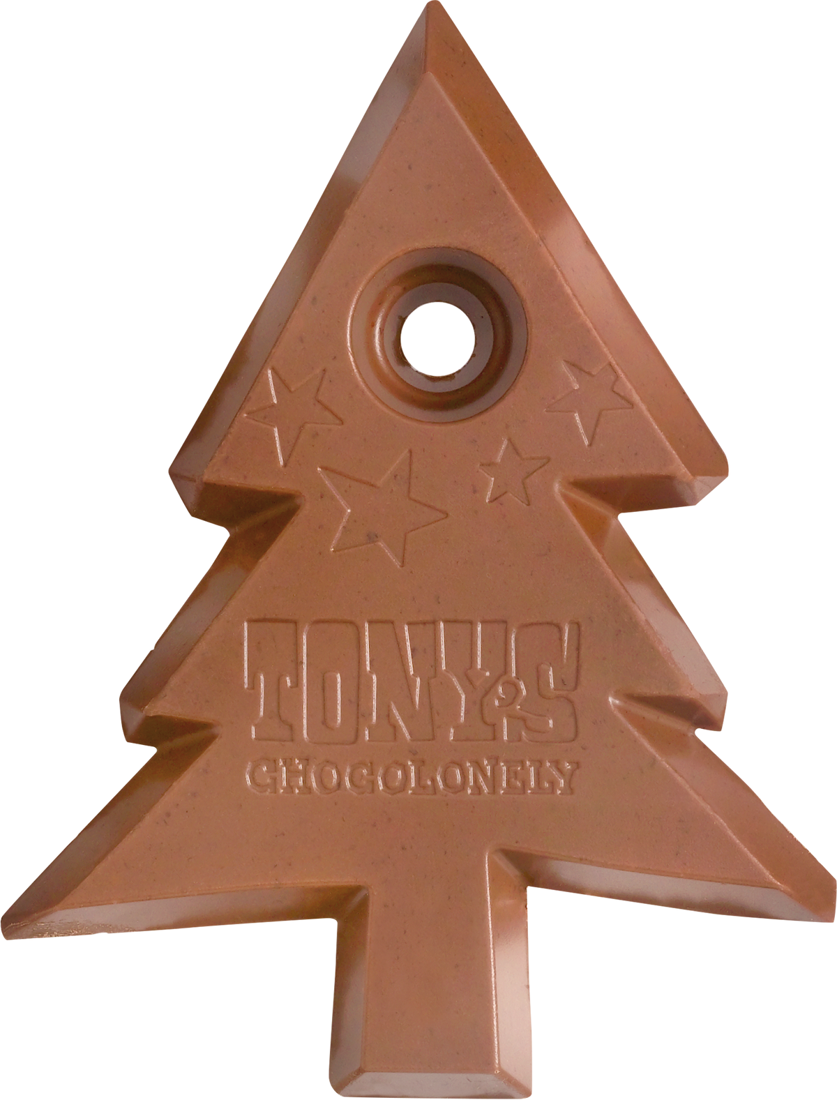 De chocolade kerstboom, uit de kerstreep van Tony's Chocolonely gebroken