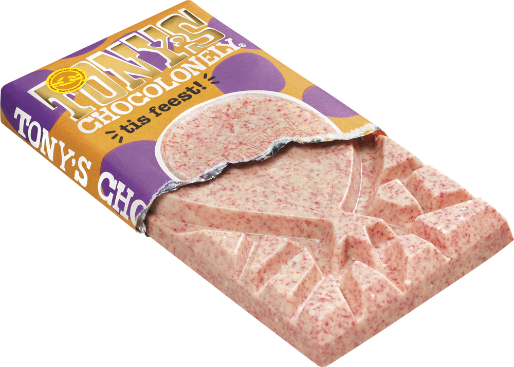 Tony's Chocolonely cadeaureep Tis feest, geopende verpakking