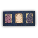 Chocolade paaseieren trio, uitvoering trio melk, wit en puur
