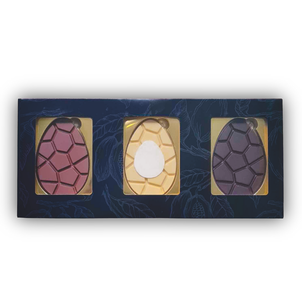 Chocolade paaseieren trio, uitvoering trio met eigen ontwerp