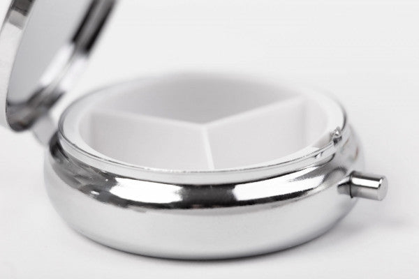PD 005 Pillendoosje – Rond Metalen Medicijndoosje met 3 Vakken