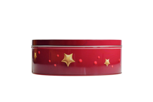 WD 036 Rond kerst koekblik – luxe metalen blik voor kerstgeschenken