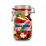 Snoeppot "Onwijs bedankt" met mix snoep (weckpot 1000 ml)