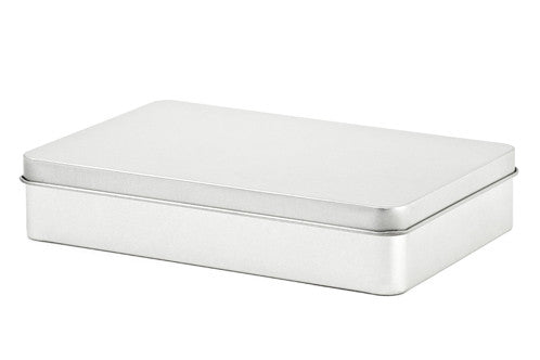 DSE 005 Promotionele Blikdoos 188x122x35 mm – bedrukbare tin box met scharnierdeksel