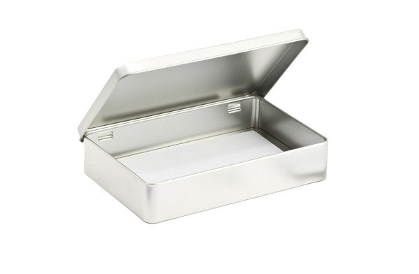 DSE 005 Promotionele Blikdoos 188x122x35 mm – bedrukbare tin box met scharnierdeksel