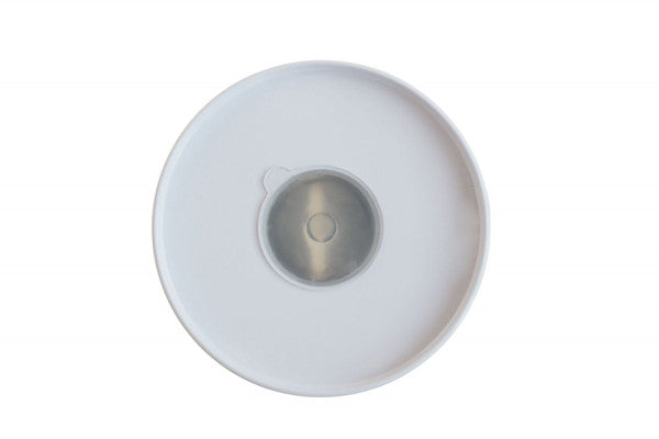DSR 033 Witte metalen spaarpot Ø85x120 mm – strak en effectief promotieartikel