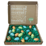 Gekleurde chocolade paaseitjes, uitvoering paaseitjes in verzenddoos, 150 gram