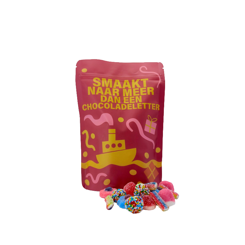 Sinterklaas stazak, uitvoering gemengd snoep, 250 gram