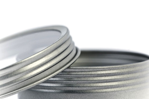 DSR 015 Rond Blik met Schroefdeksel – Metalen Doosje met Venster