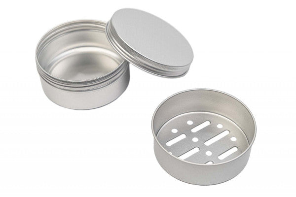DSS 060 Rond Aluminium Zeepblik – Zeepdoos met Schroefdeksel en Lekrooster