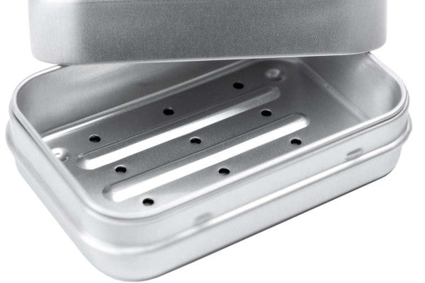 DSS 025 Aluminium zeepdoos met lekrooster 100x70x35 mm – hygiënisch en praktisch