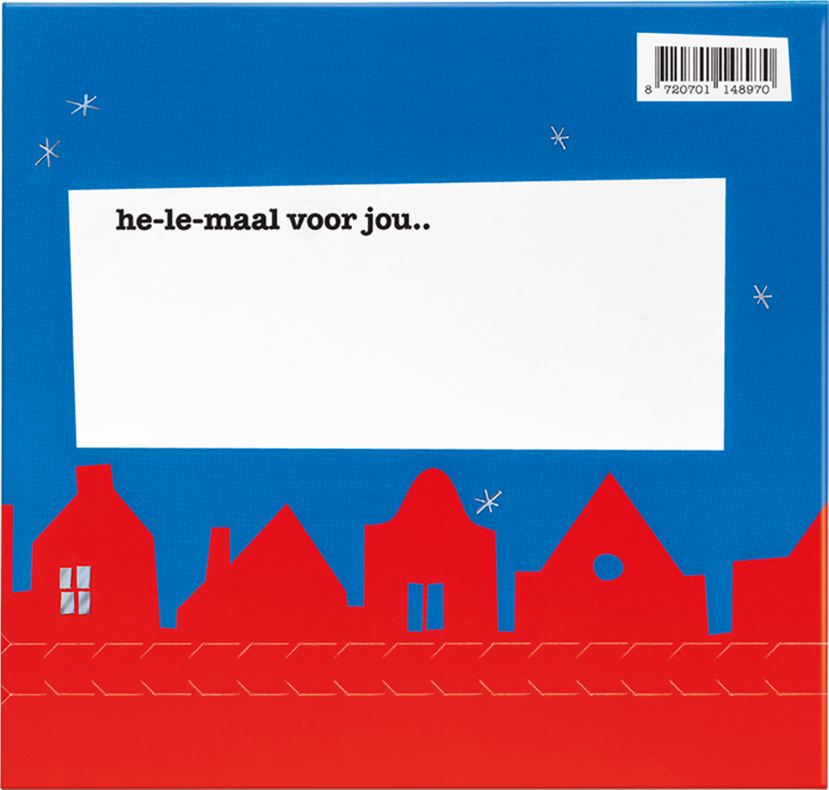 Achterkant van de verpakking van Tony's Chocolonely Sint cadeauset