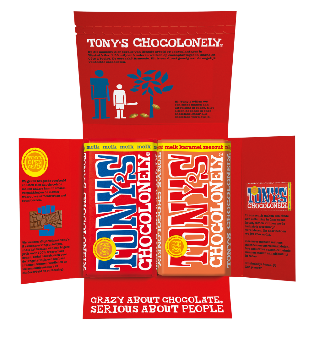 Tony's Chocolonely Kadoos Sint, geopende verpakking