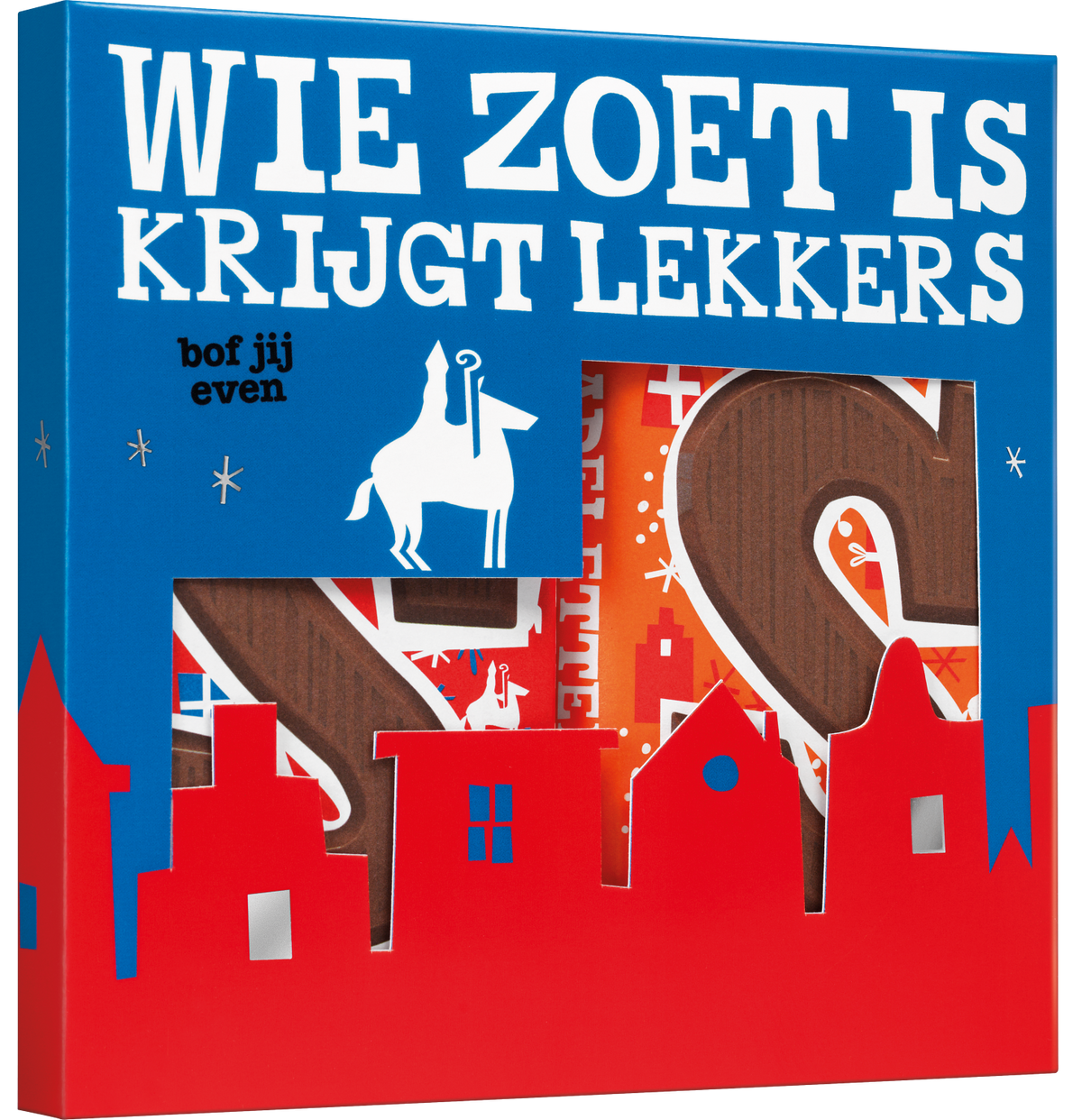 Tony's Chocolonely Sint cadeauset, schuin van voren
