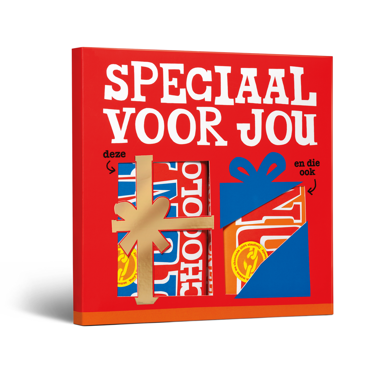 Tony's Chocolonely Duo doosje Kado, voorkant van de verpakking