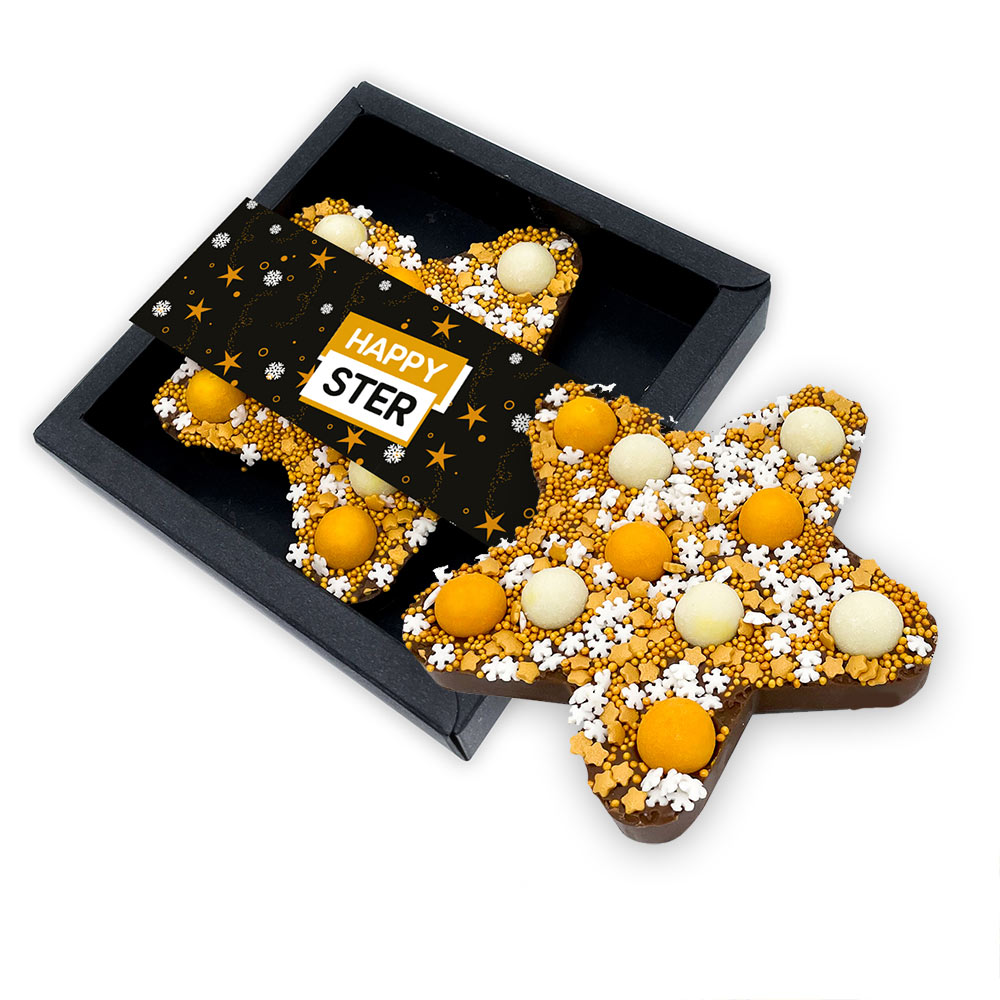 Chocolade kerstkrans en kerstster, uitvoering Kerstster