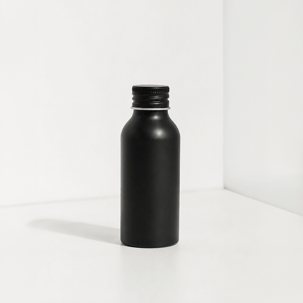 Hoogglans zwarte aluminium fles, foto 2