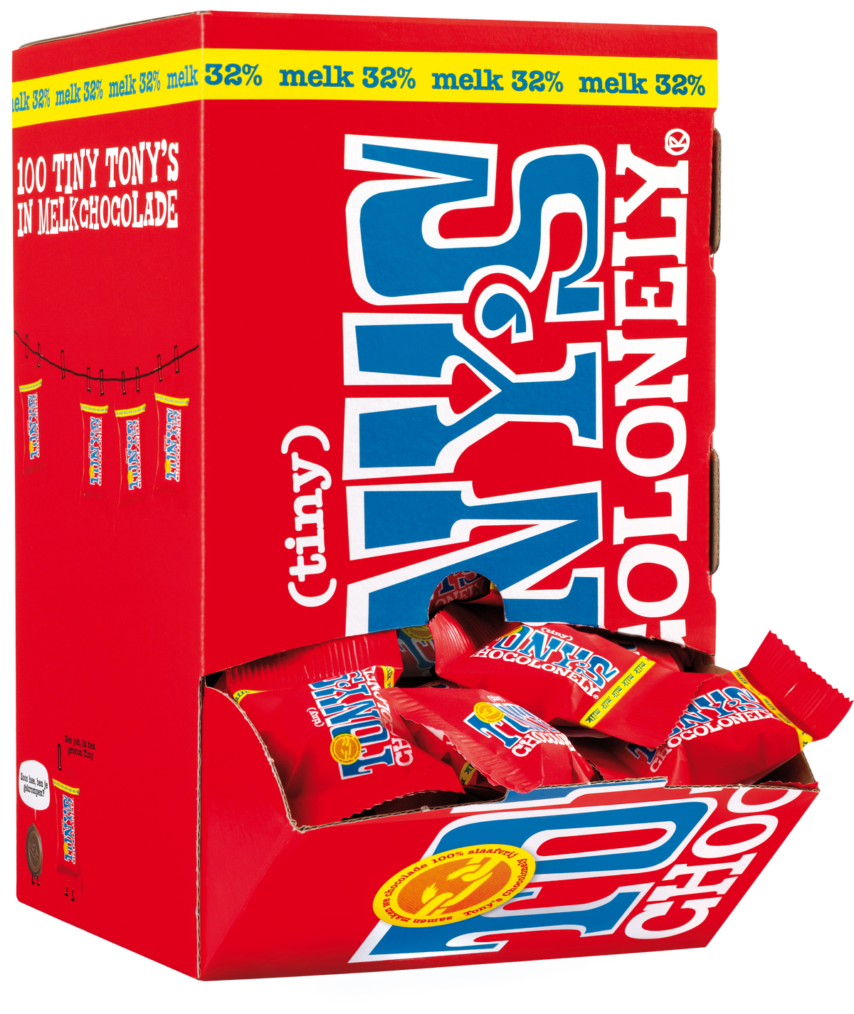Tiny Tony's melk, geopende verpakking