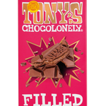 Tony's Chocolonely Filled zachte truffel, voorkant van de verpakking