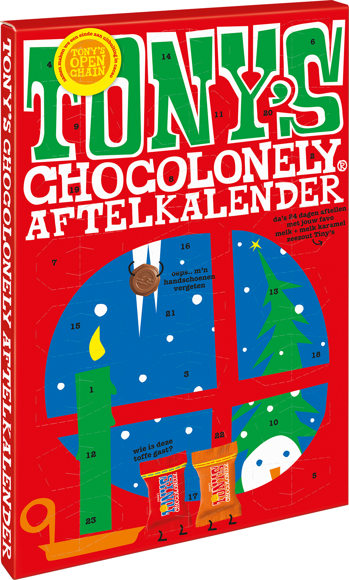 Tiny Tony's aftelkalender klein, schuin van voren