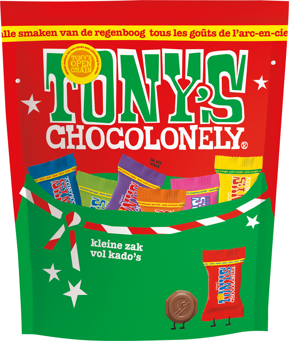 Tiny Tony's kerstpouch, voorkant van de verpakking