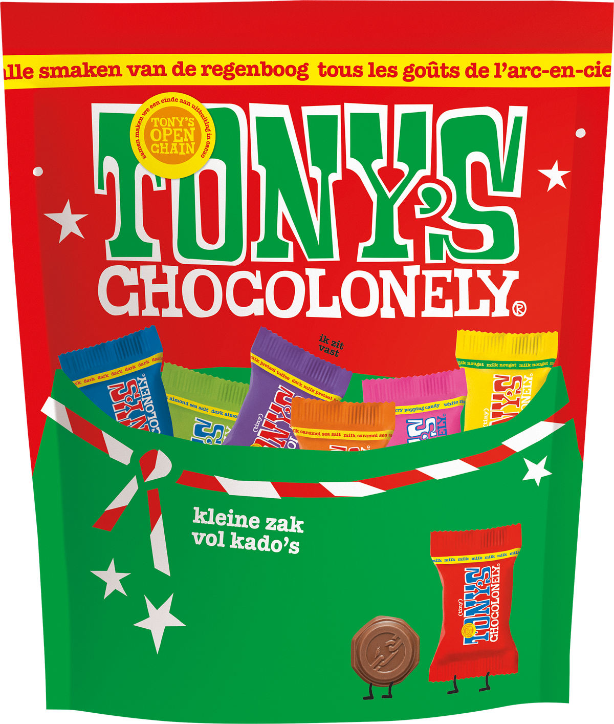 Tiny Tony's kerstpouch, voorkant van de verpakking