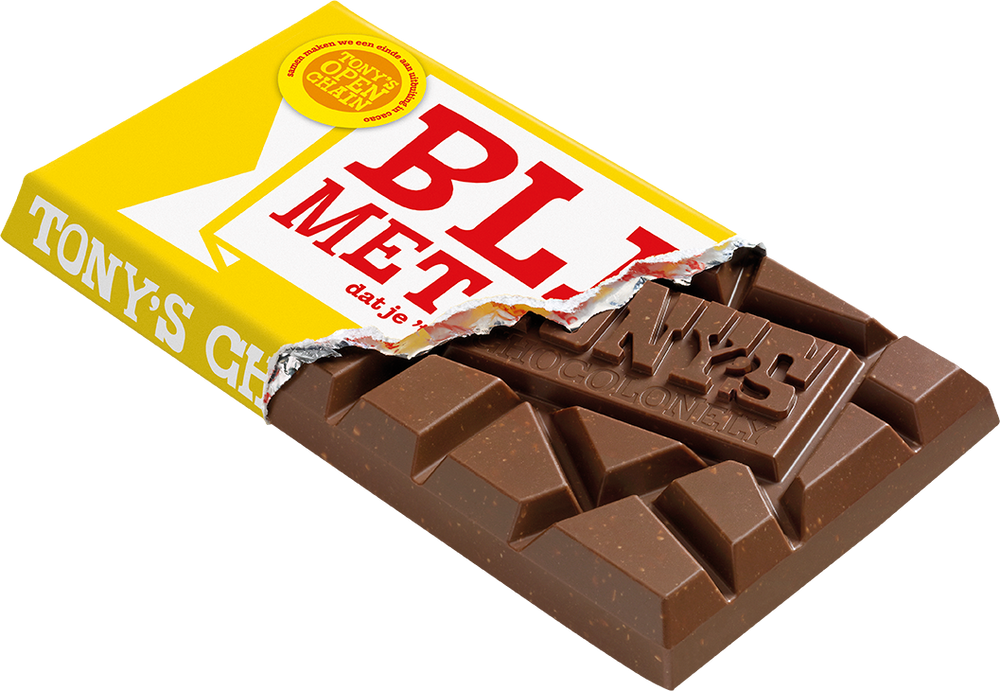 Tony's Chocolonely cadeaureep Blij met jou, geopende verpakking