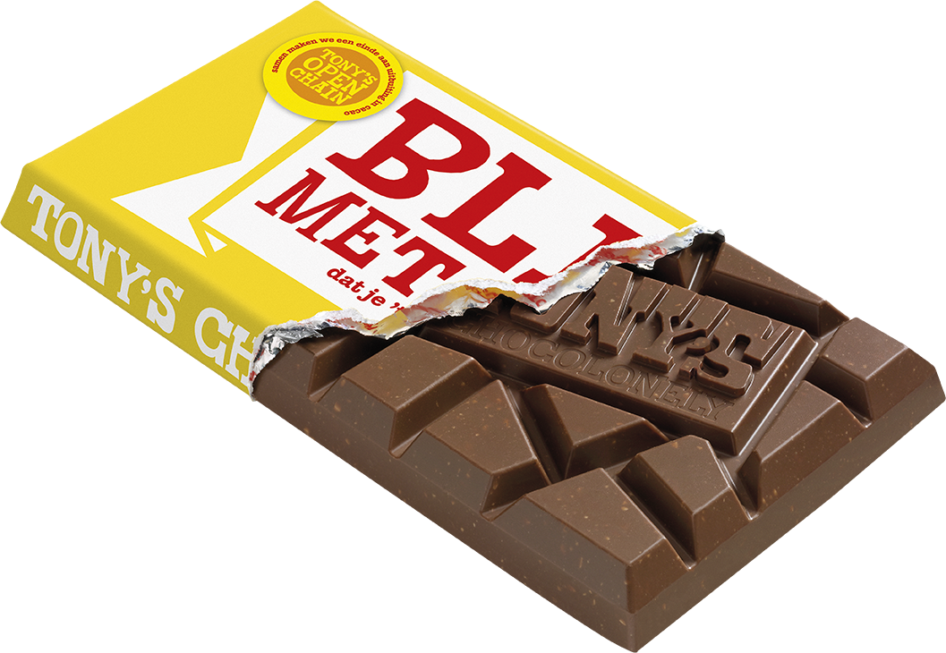 Tony's Chocolonely cadeaureep Blij met jou, geopende verpakking