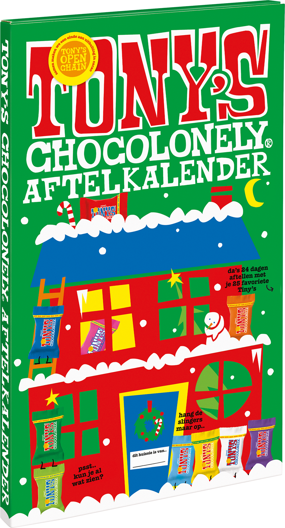 Tiny Tony's aftelkalender groot, schuin van voren