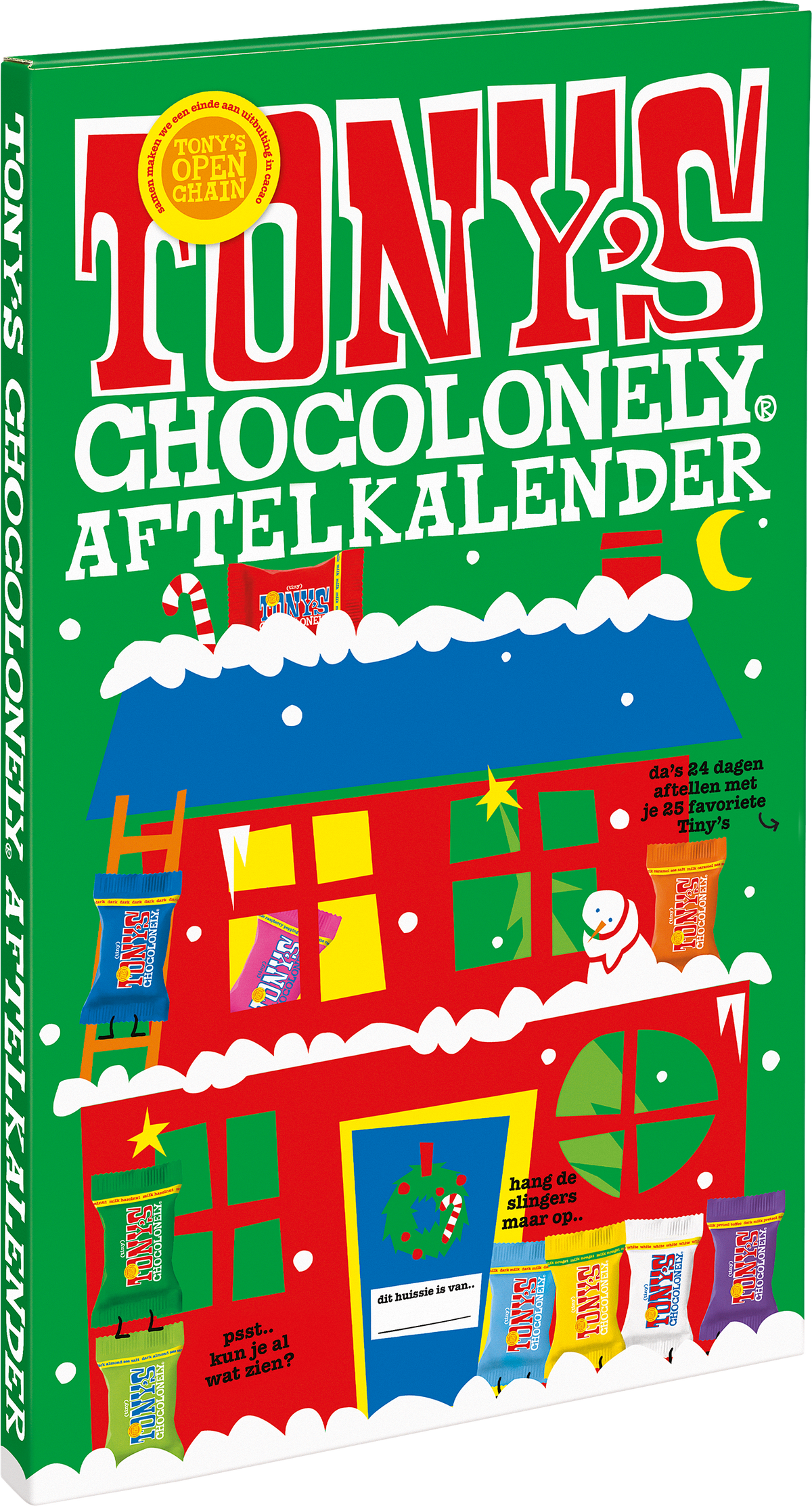 Tiny Tony's aftelkalender groot, schuin van voren