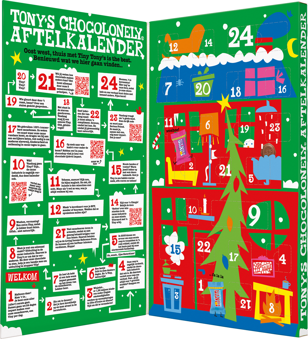 Tiny Tony's aftelkalender groot, geopende verpakking