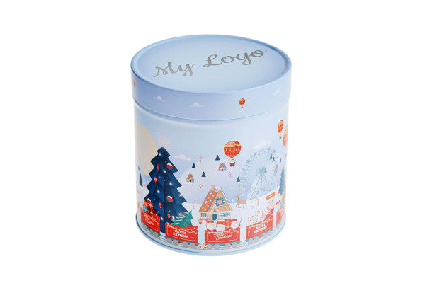 WD 026 Kerst koekblik – rond metalen blik voor gingerbread en kerstgeschenken