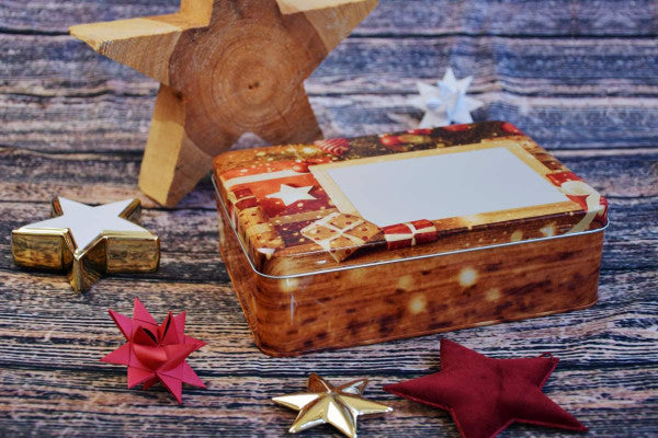 WD 091 Rechthoekig kerst blik – premium metalen verpakking voor relatiegeschenken