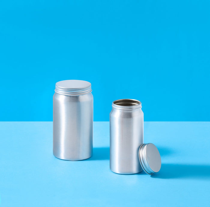 Aluminium fles met brede hals en schroefdeksel, 200 of 350 ml