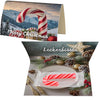 Alt Tag: Bedrukte Candy Cane (5g) met gevouwen reclamekaart | Kerst giveaway met candy cane en bedrukte kaart, ideaal als kerstpromotie