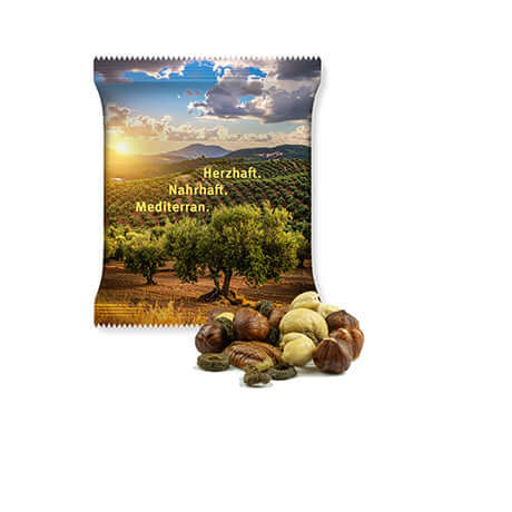 Mediterrane notenmix (15 gram) in bedrukt zakje