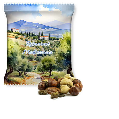 Mediterrane notenmix (30 gram) in bedrukt zakje